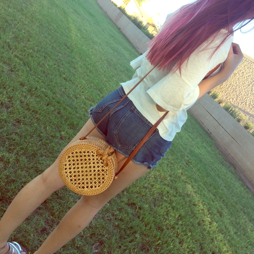 SALE! Handmade Ata Rattan round bag crossbody